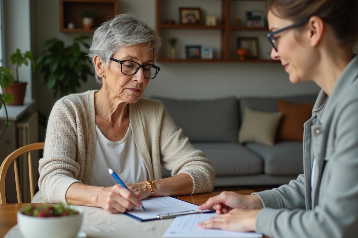 Femme senior recevant un accompagnement social
