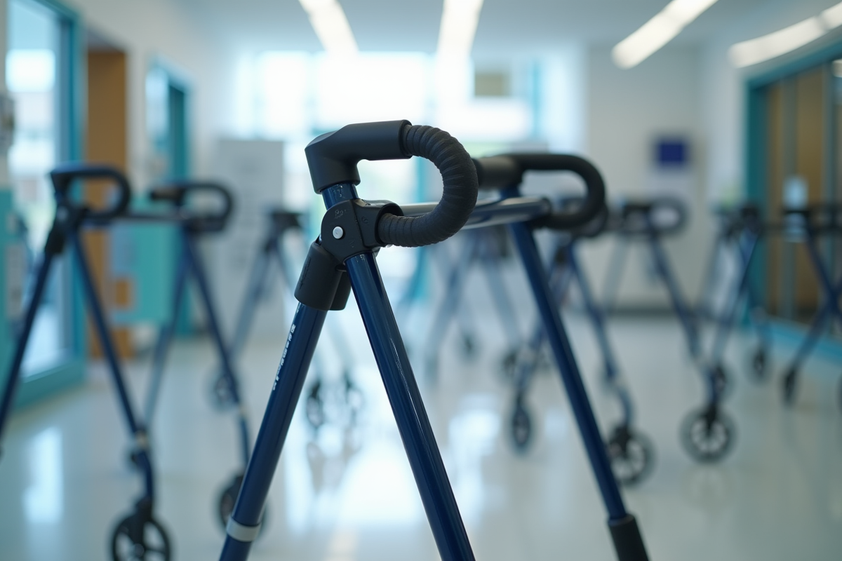 Aides a la marche avancees en magasin medical lumineux
