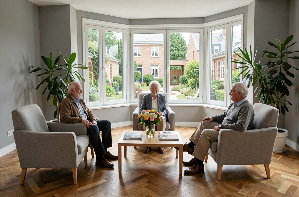 Salon moderne et confortable de l'EHPAD Korian Les Marquises à Marcq-en-Barœul