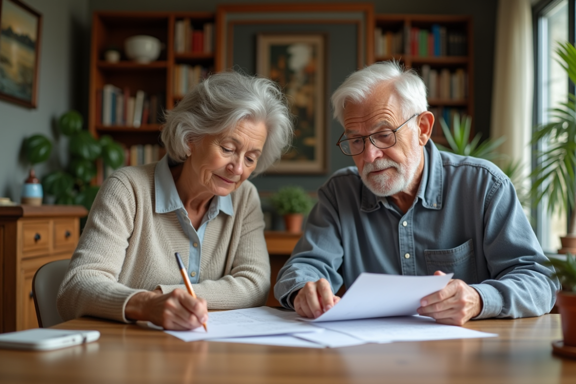 Femme d'âge moyen et son père âgé à table de repas