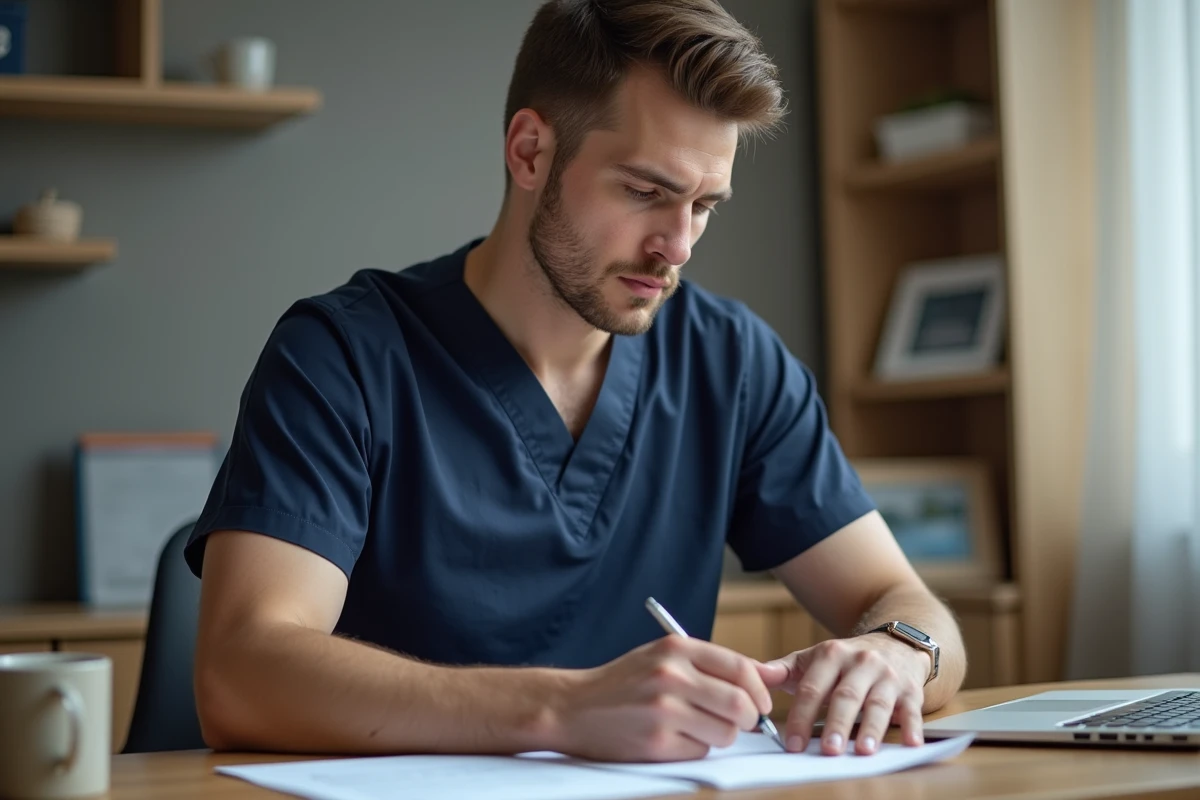 Auxiliaire de vie rédigeant une lettre de motivation pour un poste en EHPAD