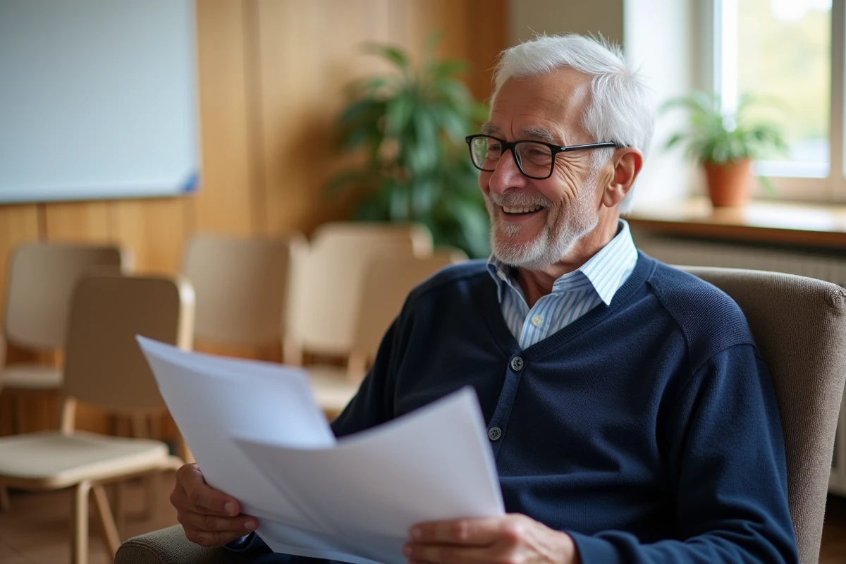 Retraité participant à une réunion d'information sur les services CCUES SG en 2026